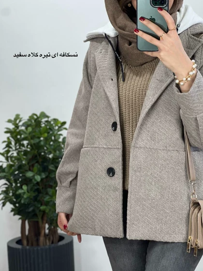 پالتو آستردار کلاهدار رز با ارسال رایگان