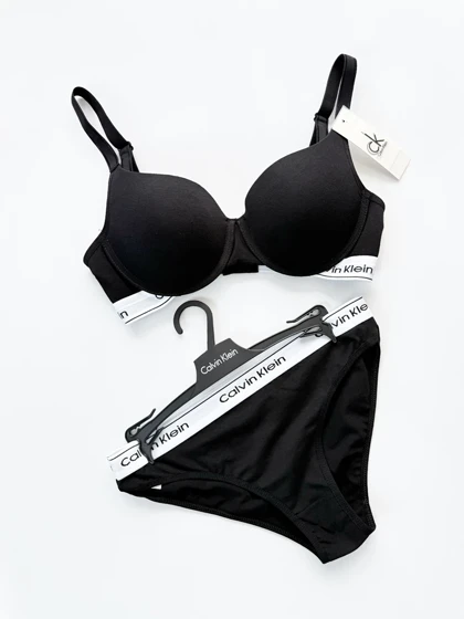 ست شورت اسلیپ و سوتین فنر دار نخ پنبه کلوین کلاین Calvin Klein