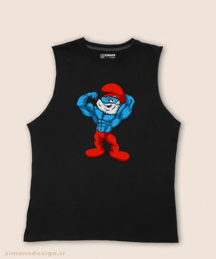 تاپ مردانه و زنانه طرح اسمورف بدنساز کد 1053