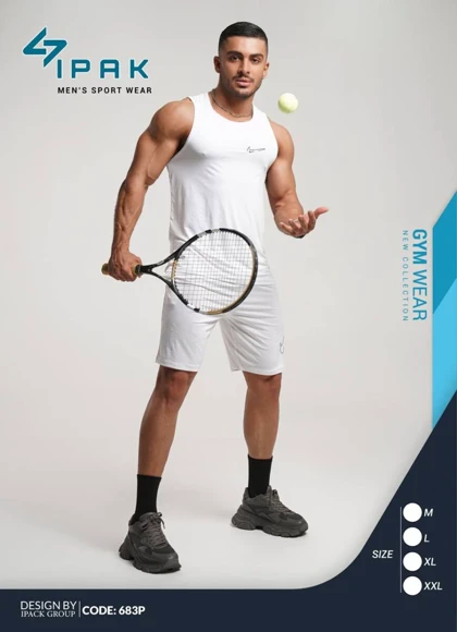 ست رکابی و شلوارک ورزشی مردانه کد 105225