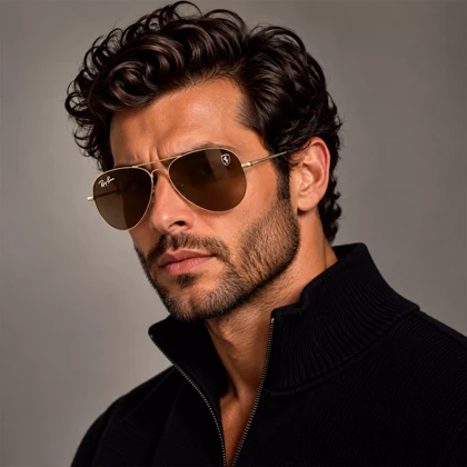 عینک آفتابی ری بن فراری مردانه طلایی 23001/3
