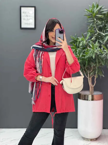 مانتو جیب دوبل آستین بند دار
