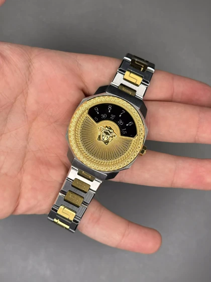 ساعت مچی ورساچه سیلورطلایی صفحه مشکی Versace Dylos