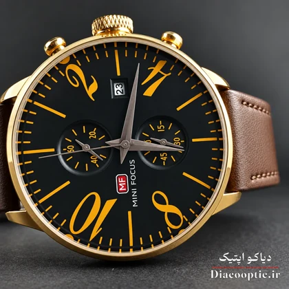 ساعت مچی مردانه اورجینال موتور ژاپن برند مینی فوکوس سه موتور مدل Mf0135G.02 بند چرم