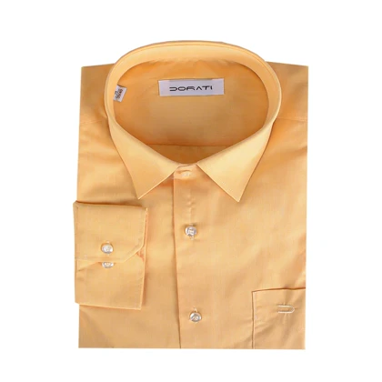 پیراهن مردانه رسمی ساده زرد کره‌ای