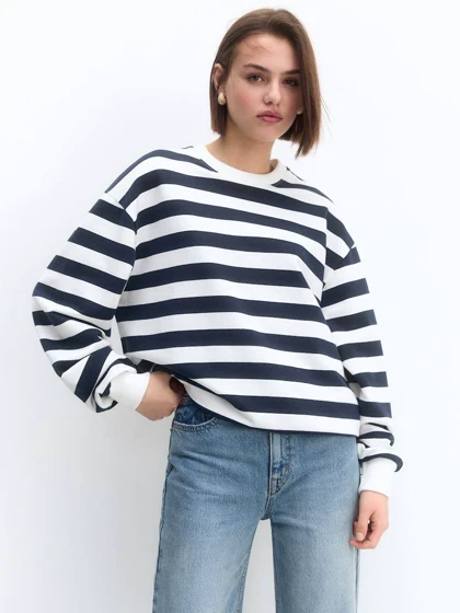 دورس راه راه سورمه ای برند pull&bear