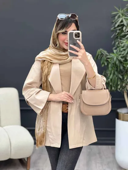 مانتو برش هلالی دو جیب