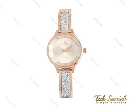 ساعت داتیس رزگلد بند نگین سواروسکی زنانه Datis-3751-L