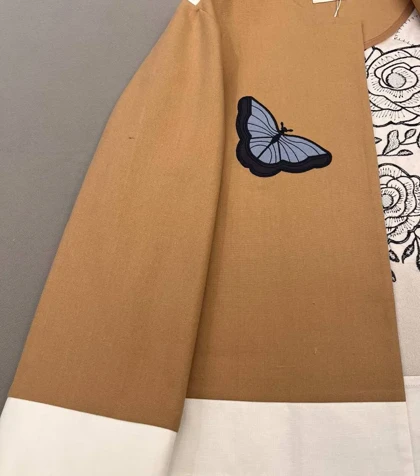 کت زنانه جلو باز گلدوزی پروانه