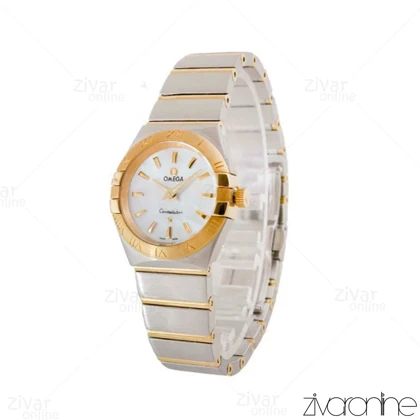 ساعت امگا کانسلیشن زنانه دورنگ طلایی ایندکس خطی 104077