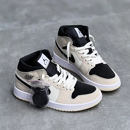 کفش نایک ایر جردن وان ساق‌دار کرم مشکی Nike Air Jordan 1 High Cream Black