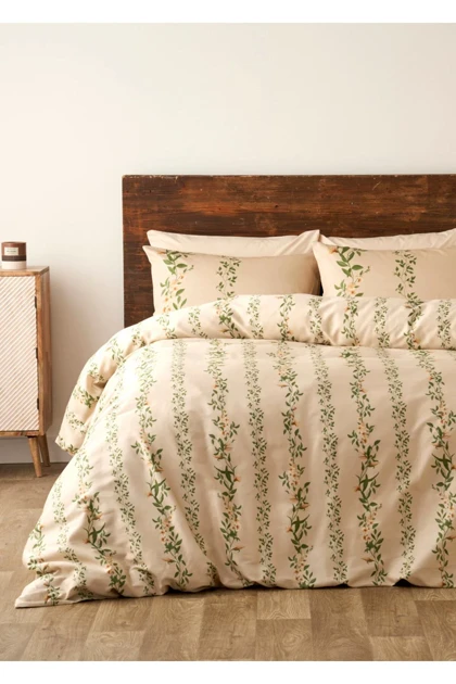سرویس روتختی دو نفره Bella Maison مدل Flora ساتن - بژ