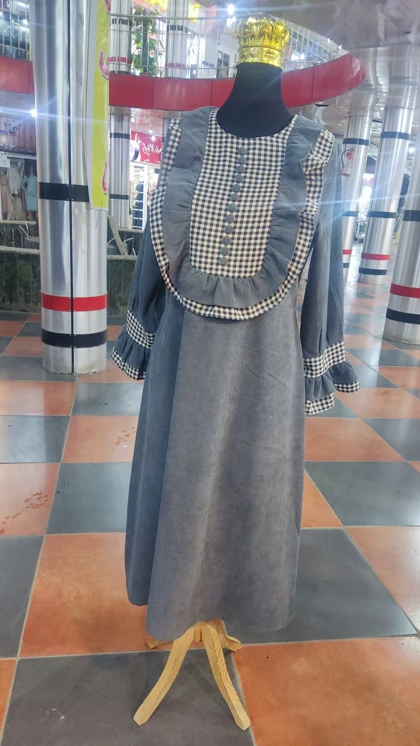 پیراهن زنانه مخمل کبریتی