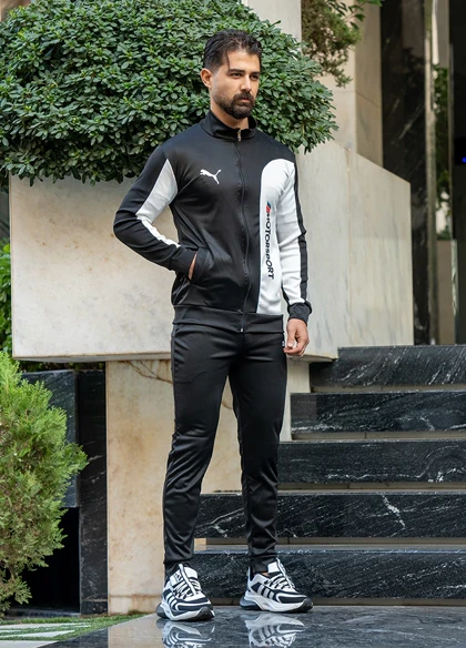 ست سویشرت شلوار مردانه مشکی مدل MotorSport ویژه