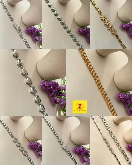 دستبند جواهری نگینی زنانه