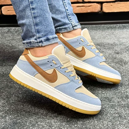 کفش کتانی اسپرت مردانه رنگ آبی کرم مدل نایک NIKE AIR FORCE