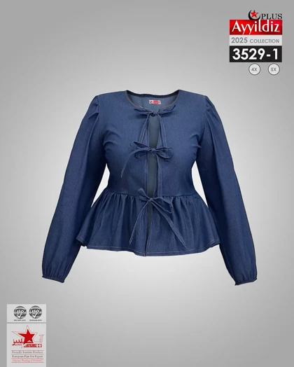 شومیز لی زنانه سایز بزرگ کد 3529