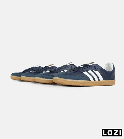 کفش کتانی مردانه و زنانه سرمه ای سفید ADIDAS Samba مدل 7302