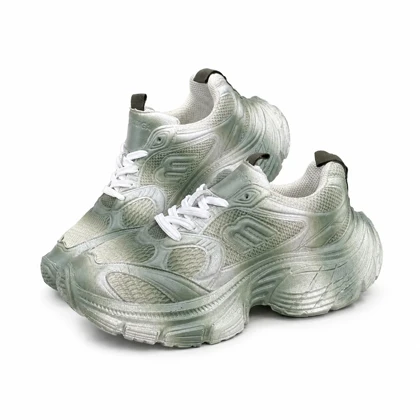 کفش کتانی مردانه مدل بالنسیاگا 10X کاستوم سبز لجنی سفید BALENCIAGA 10X