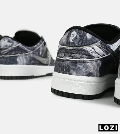 کفش کتانی مردانه و زنانه مشکی زغالی NIKE dunk low steam puppet
