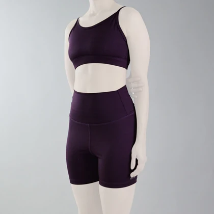 ست نیم‌تنه و کشاله بند ورزشی زنانه الو مدل 4B0153 بادمجانی