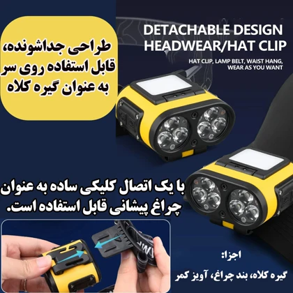 چراغ پیشانی سنسور دار شارژی مدل T152