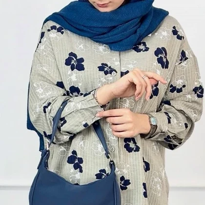 مانتو زنانه لینن دیپلمات گل‌دار