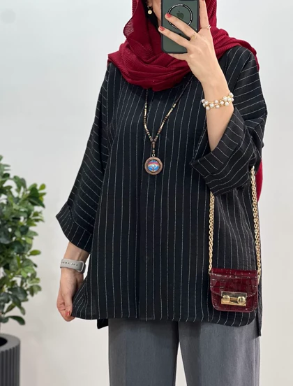مانتو دکمه مخفی دیپلمات ستین (ارسال رایگان)