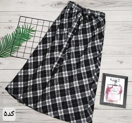 دامن چهارخونه پشمی قد 90 کد 50138