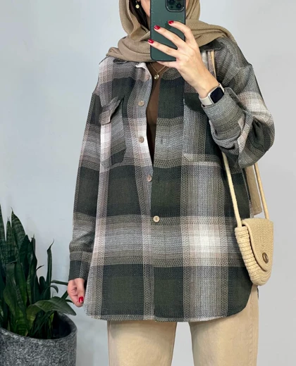 مانتو چهارخونه گلبرگ 1