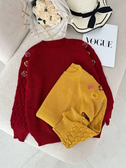 بلوز بافت زنانه گلدوزی شده گپ ترک