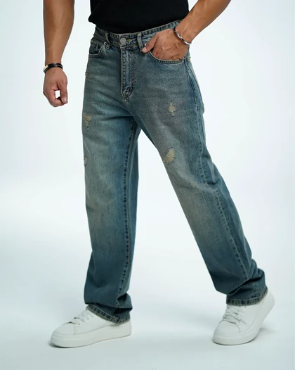 شلوار جین بگ فیت کلاسیک مردانه