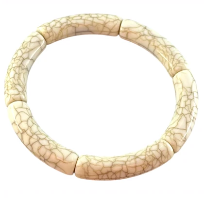 دستبند زنانه بنگل رزینی طرح ترک شیری مدل کرالیا