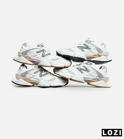 کفش کتانی مردانه سفید طوسی NEW BALANCE 9060