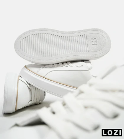 کفش اسنیکرزمردانه سفید کرم PULL & BEAR