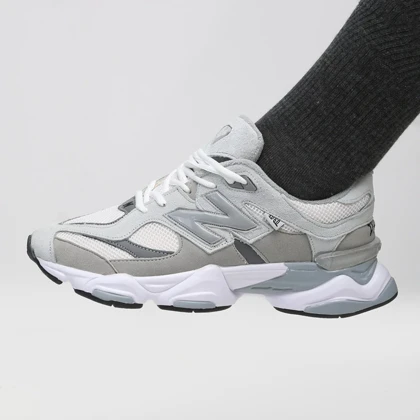 کفش و کتانی مردانه و زنانه چرم طبیعی مدل نیوبالانس NEWBALANCE 9060 رنگ طوسی کد 8892