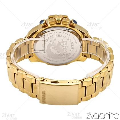 ساعت دیزل زنانه شاخدار طلایی صفحه مشکی 106245