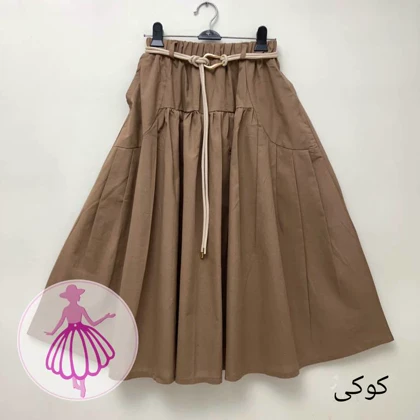 دامن لینن پیله دار جولیا در رنگبندی متنوع(کد1459)