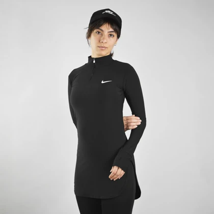 استرج آستین بلند نیم زیپ ورزشی زنانه نایک مدل VHD-3K1452 مشکی