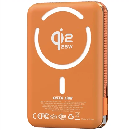 پاور بانک 10000 وایرلس گرین لاین Green Lion مدل GL-PX95 توان 35 وات