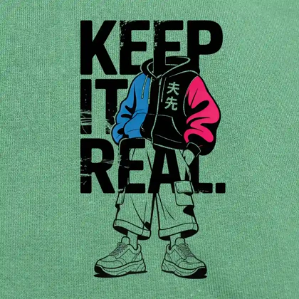 بلوز دورس دو نخ مردانه طرح keep it real سایز فری در 4 رنگ