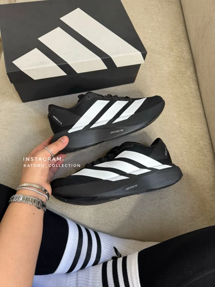 کتانی آدیداس آدیزیرو اوو اس ال رانینگ مشکی سفید Adidas Adizero Evo SL Running Black and White کیفیت اورجینال