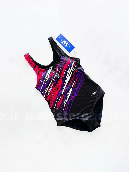 مایو یک تکه اسلیپ کاپ‌دار طرح مشکی و قرمز ZX