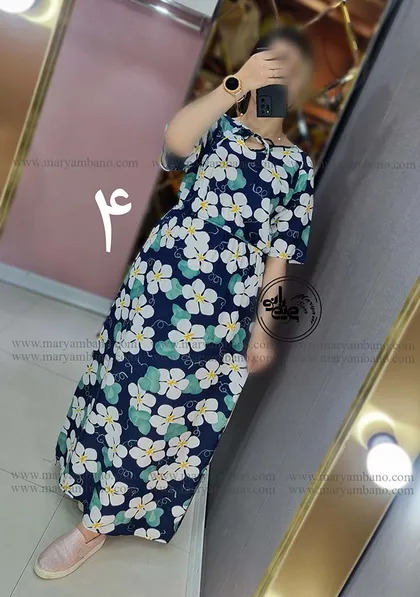 پیراهن نخی آستین کوتاه