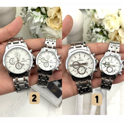ساعت ست زوجی پارادایس طرح سه موتوره صفحه سفید