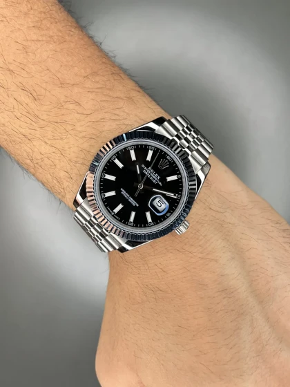 ساعت مچی رولکس سوئیسی سیلور بند جوبیلی صفحه مشکی Rolex Datejust