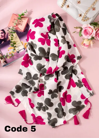 شال گل‌گلی صابونی بهاره 3613