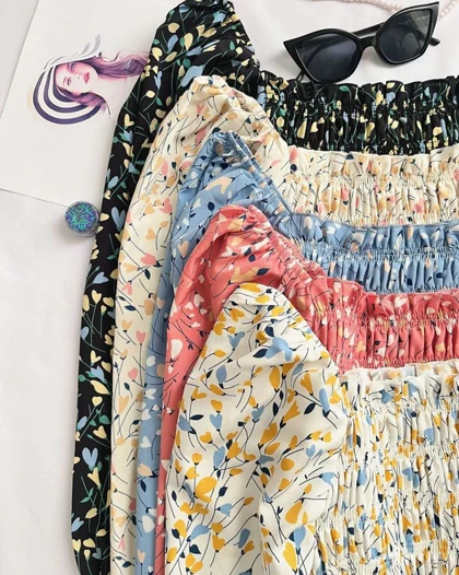 شومیز کراپی گل‌دار وارداتی کد 50187