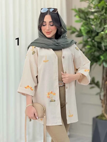شومیز نچرال طرح دار