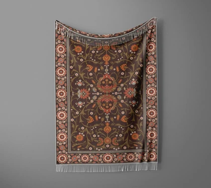 شال مبل ریش دار sofa shawl 276